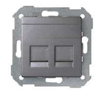 Simon 82 Concept Титан матовый Розетка 2-я со шт RJ45 прямая для передачи данных