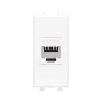 DKC Avanti Компьютерная розетка RJ-45 без шторки модульная , кат.6А, Белое облако, 1 модуль