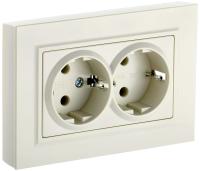 IEK BRITE Роз. 2-я с з/к без з/ш 16А в сб. РС12-3-БрКр беж.