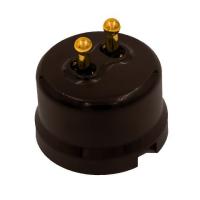 BIRONI Лизетта Пластик Коричневый Выключатель 2-кл (тумблерный), ручка Золото