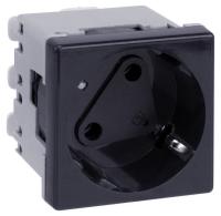 Simon Connect Графит Розетка 2P+E Schuko, 16А 250В, 45х45мм, с блокировкой, безвинтовые клеммы