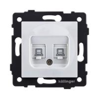 Розетка двойная Ethernet RJ45 Cat.6, белый Kollinger REA-015WH для Aspekt, Eleganz, Reflex