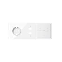 Simon 100 Белый глянец Кит 3 поста, фронт. Накладка на 1 розетку Schuko + 1 з/у 2xUSB + 1 клавиша выключателя + 1 клавиша жалюзи