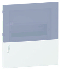 SE RESI9 MP (Mini Pragma) Бокс встраеваемый с белой дверью 1 ряд/8 модулей, IP40, IK07, 63А, 2 клеммы, Италия