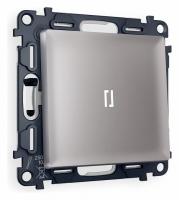 Комплект механизма 1-клавишного проходного выключателя с подсветкой 5600K ALFA MA502035 Сталь матовый QUANT