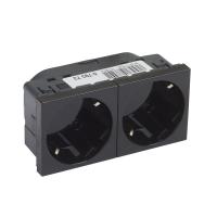 Legrand Mosaic Розетка 2 x 2К+3 под углом 45°, 4 модуля, черная