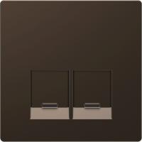 SE Merten D-Life Мокко Накладка центральная для 2-х модульных разъемов, пол. д/надписи