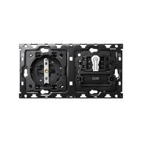 Simon 100 Кит 2 поста, мех-мы. 1 роз.Schuko + 1 з/у USB C + 1 перекрест.выкл-ль + суппорт