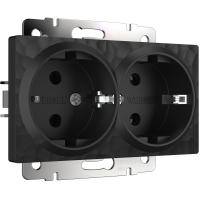 Розетка двойная с заземлением (Hammar черный) W1272008