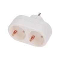 Двойник электрический , 16 А, с заземлением, белый Rexant