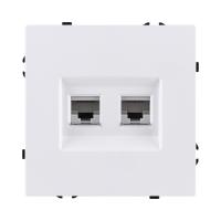 Розетка двойная Ethernet RJ45 Cat.6, белый матовый Kollinger Eclipse EC-018WH