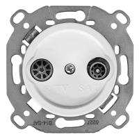 BIRONI Шедель Бриз Белый матовый Розетка TV/R-SAT проходная (скрытый монтаж)