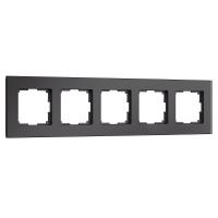 Рамка из стекла на 5 постов Senso черный soft-touch W0053108