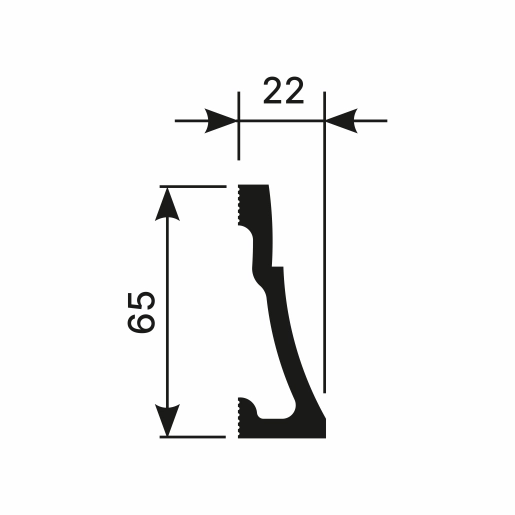 Молдинг MX050, 65х22, 2000мм, Экополимер/16