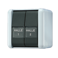 JUNG Выключатель сдвоенный универсальный для накладного монтажа IP44