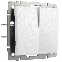 Выключатель двухклавишный (Hammer белый) W1220001