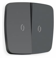 Лицевая панель OMEGA (Графит Мягкое касание) для 2-клавишных выключателей с подсветкой QUANT OP9040