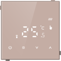 Donel Термостат электронный с датчиком пола, непрограмм.16 A, 70*70 мм, стекло кашемир, серия DTEF