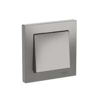 Systeme Electric AtlasDesign Сталь Выключатель 1-клавишный, сх.1, 10АХ, в сборе, быстрозажим. клем.