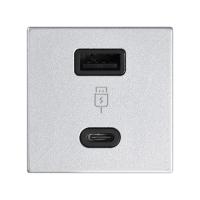 Simon Connect Алюминий Зарядное устройство USB A+C 18W, 230В~ K45