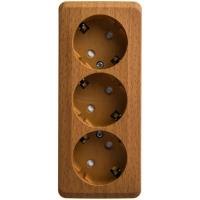 SE Этюд наруж Бук Розетка 3-ая с/з со шторками 16А 250B