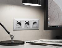 Рамка ALFA Line (Серебро глянец) 3-ая AF110403