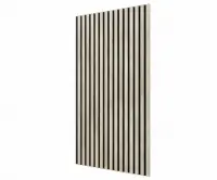 Акустическая панель, черный войлок, 1200х600х19мм, рейки МДФ ясень кристалл Акустическая панель, черный войлок, 1200х600х19мм, рейки МДФ ясень кристалл