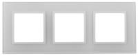 Эра Elegance Рамка для розеток и выключателей 14-5103-01 на 3 поста, стекло, белый+белый