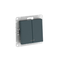 Systeme Electric AtlasDesign Изумруд Выключатель 2-клавишный с подсвет.,сх.5а, 10АХ,мех., быстрозажим. клем.