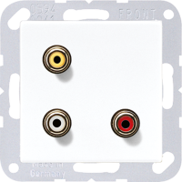 JUNG 2x Cinch Audio (RCA) / Composite Video, белый