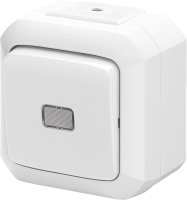 ABB Variant+ Белый Переключатель одноклавишный с прозрачной линзой, IP54