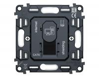 Механизм компьютерной розетки RJ-45 (8P8C) CAT6A 1000 Base-T экранированной с автоматической защитной шторкой QUANT VM185