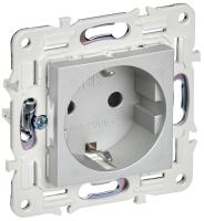 IEK SKANDY Серебряный Розетка с/з с защитными шторками 16А б/к SK-R06S