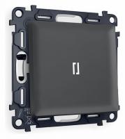 Комплект механизма 1-клавишного проходного выключателя с подсветкой 5600K ALFA MA902035 Графит мягкое касание QUANT