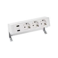 Simon 400 Настольный x4 розеточный блок, 3x2P+E, 2xUSB з/у, белый,