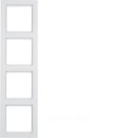 Berker Q.3 Полярно-белый с эффектом бархата Рамка 4-местная