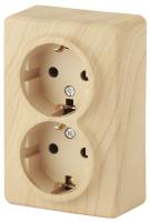 ЭРА 11-2206-11 Эксперт Сосна Розетка 2-ая с/з со шт ОУ