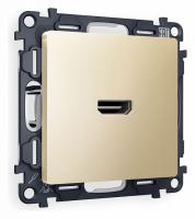 Комплект механизма розетки HDMI 2.0 ALFA MA614010 Шампань 40V/500mA 2.0GHz 5-18Gbit/s QUANT