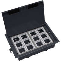 Donel Лючок в пол 24 мод. (12 мод. 45х45 мм.), крышка ABS +гальванизированная стальная вставка, пластиковая коробка