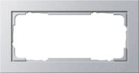 Gira E2 Алюминий Рамка 2-ая без перегородки