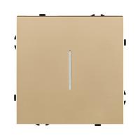 Выключатель кнопочный 1-клавишный 10А/250В с LED подсветкой, золотой Kollinger Eclipse EC-012GD