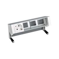 Simon 400 Алюминий Настольный розеточный блок, 1х2P+E, 3 пустых модуля