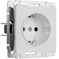 Розетка с заземлением (белый акрил) W1171041