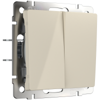Выключатель двухклавишный проходной (слоновая кость) W1122003