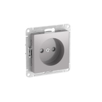 Systeme Electric AtlasDesign Алюминий Розетка без заземления со шторками, 16А, мех., быстрозажим. клем.