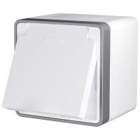 Розетка влагозащ. с зазем. с защит. крышкой и шторками Gallant белая W5071201