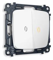 Комплект механизма 2-клавишного проходного выключателя с подсветкой 3200K OMEGA MO124030 Белый матовый QUANT