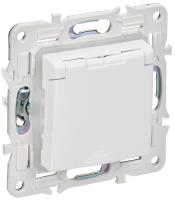 IEK SKANDY Арктический белый Розетка с/з с защитными шторками и крышкой 16А IP44 SK-R11W