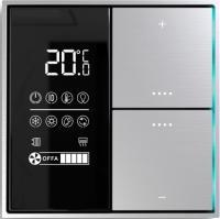 Donel Многофункциональный комнатный термостат KNX, ЖК-экран, встроенный датчик температуры, глянцевое серебро, DTS5392GS