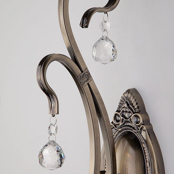 Бра с хрусталем 12505/1 античная бронза Eurosvet Ernin